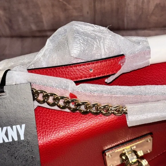 DKNY Red Leather Shoulder Bag - Picture 4 of 14